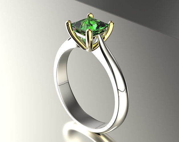gold engagement ring diamond set sizes 0067 v1 wedding gem jewelry brilliant rings printable jewel jewellery 3D print model - Mito3D