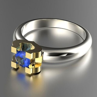 oro Fidanzamento squillare diamante impostato dimensioni 0074 nozze gemma brillante gioielleria gioiello anelli stampabile 3d modello platino moda 3d print model - Mito3D