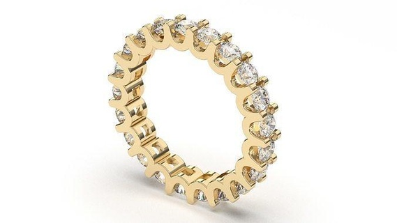 gold eternity diamonds ring jewelry silver printable jewellery jewel diamond fashion gem sterling 3d around infinite eterniry rings 3d print model - Mito3D