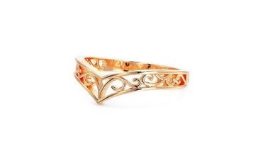 oro filigrana anillo imprimible diamante Boda canalla Moda joyería joya plata compromiso anillos 3d print model - Mito3D