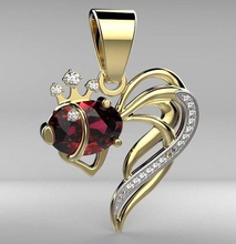 poisson d'or bijoux or le platine shining précieux pendentif de luxe d'argent gem pendentifs 3d print model - Mito3D