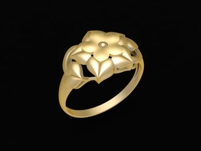 gold blume ring 92 schmuck mode zubehör diamant frau frauen design ringe 3d print model - Mito3D