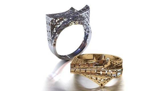 gold fusion ring jewelry printable jewellery jewel diamond fashion engagem brilliant beauty engagement earring wedding bracelet gem sterling rings 3d print model - Mito3D