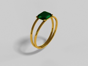 oro verde-crysal anillo la joyería de verde estilo nuevo los anillos 3d print model - Mito3D