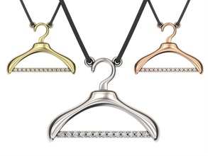 gold hanger necklace 3d print model modern jewelry pendant accessory design steel vintage modelling printable jewellery silver jewel mitua diamond necklaces 3d print model - Mito3D