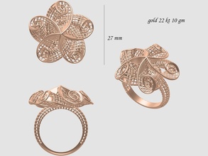 Gold jali Ring Juwel Schmuck Silber Diamant druckbar Hochzeit Mode brillant Schönheit Weiß Engagement Kleidung Ringe 3d print model - Mito3D
