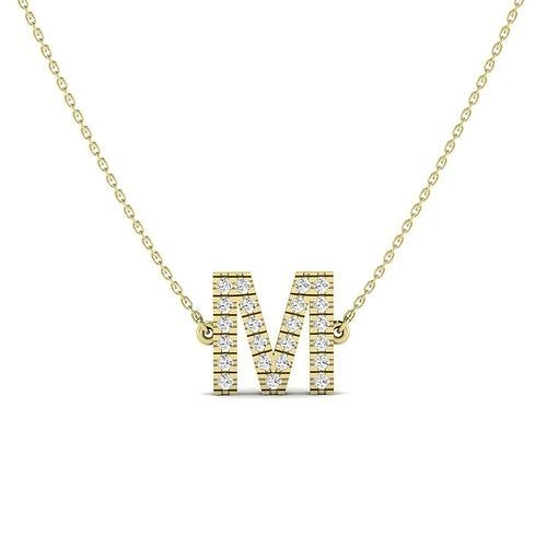 oro letra diamante collar plata blanco precioso joyería joya collares 3D print model - Mito3D