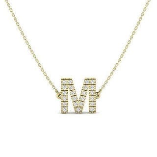 oro letra diamante collar oro plata blanco precioso joyería joya collares 3d print model - Mito3D