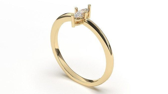 Gold Marquise Engagement Ring Schmuck druckbar Diamant Hochzeit Silber Juwel Ringe 3d print model - Mito3D