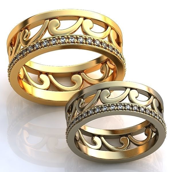 gold metal rings jewelry wedding character accessory clothing 3D print model - Mito3D