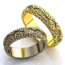 gold metal rings jewelry wedding character accessory clothing 3d print model - Mito3D
