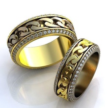 or anneaux de métal bijoux mariage les l'accessoire vêtements un anneau la chaîne gem brillant bague en le saphir ruby diamant 3d print model - Mito3D