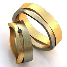 gold metal rings jewelry wedding accessory clothing fashion ring modern 3d print model - Mito3D
