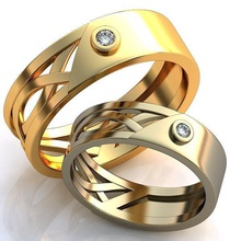 gold metal rings jewelry wedding accessory clothing patterns gem brilliant 3d print model - Mito3D