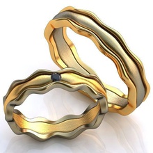 l'oro anelli in metallo gioielli matrimonio accessorio abbigliamento 3d print model - Mito3D