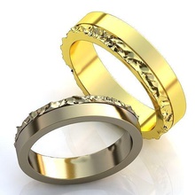 gold-Metall-Ringe Schmuck Hochzeit Ringe - Zubehör textur textur-Ringe 3d print model - Mito3D