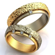 gold-Metall-Ringe Schmuck Hochzeit Ringe - Zubehör Kleidung textur textur-ring weddingrings goldenrings gold gem genial gold-ring 3d print model - Mito3D
