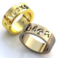 de metal oro los anillos boda adornos la joyería accesorio nombre anillo plata moda 3d print model - Mito3D