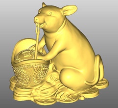 gold mouse ingot lucky car 3d printing art sculptures 3d print model - Mito3D
