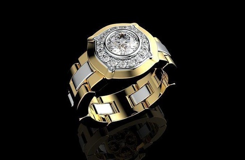altın n1004 takı lüks mücevher elmas yüzük gümüş sterlin parlak beyaz nişan yüzükler grup kolye platin 3d print model - Mito3D