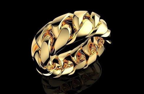 oro n1008 squillare cubano Fidanzamento gioielleria anelli argento diamante stampabile brillante lusso nozze gioiello gemma design solitario cad 3d print model - Mito3D