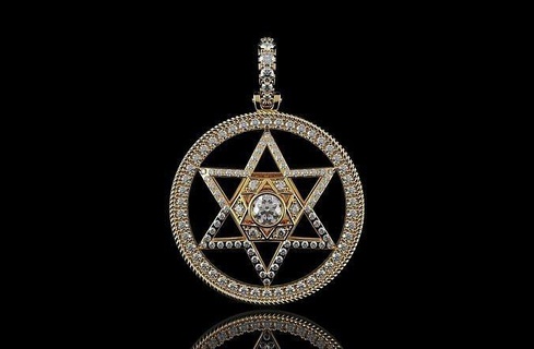 altın n1016 takı elmas mücevher Magendavid kolye David Yahudi mide İsrail gümüş David'in yıldızı İsrailli 3dprinting İbranice 3d print model - Mito3D