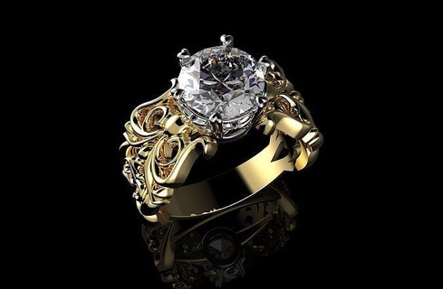 ouro n1019 Casamento noivado diamante joalheria argolas platina brilhante esterlina pingentes prata moda luxo Projeto jóia jóias anel moderno interior 3d print model - Mito3D