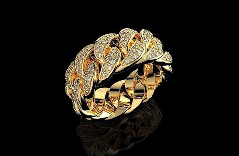 or n1023 bijoux argent luxe diamant anneaux bague bijou cubain engagement mariage gemme platine pendentif brillant conception pendentifs 3d print model - Mito3D