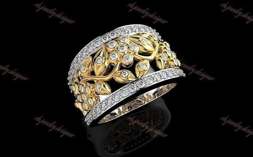 Gold n1032 Ring Schmuck Juwel Engagement Ringe Silber Diamant druckbar Luxus Sterling Design Mode Hochzeit modern Halskette 3d print model - Mito3D