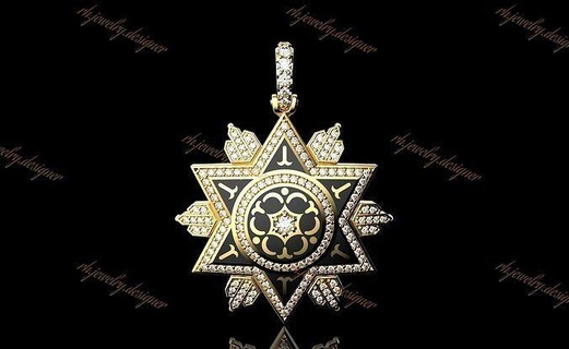 gold n1035 jewelry magen david jewellery pendants jewish pendant israel jewel magendavid israelite necklace starofdavid jewelery 3dprinting silver hebrew gem 3d print model - Mito3D