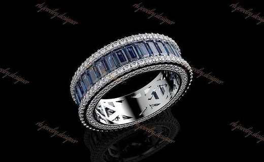 oro n1042 mujer diamante plata joya joyería diamantes amor hombre collar colgantes colgante pendiente Esmeralda azul realista anillos 3d print model - Mito3D