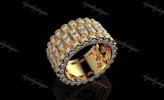 Gold n1066 Engagement Juwel Silber Schmuck Diamant Ring Hochzeit Ringe Weiß Mode Platin brillant Halskette 3d print model - Mito3D