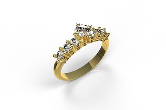gold n506 jewelry ring diamond jewellery gem silver fashion wedding engagement brilliant engagem sapphire ruby beauty jewel rings 3d print model - Mito3D