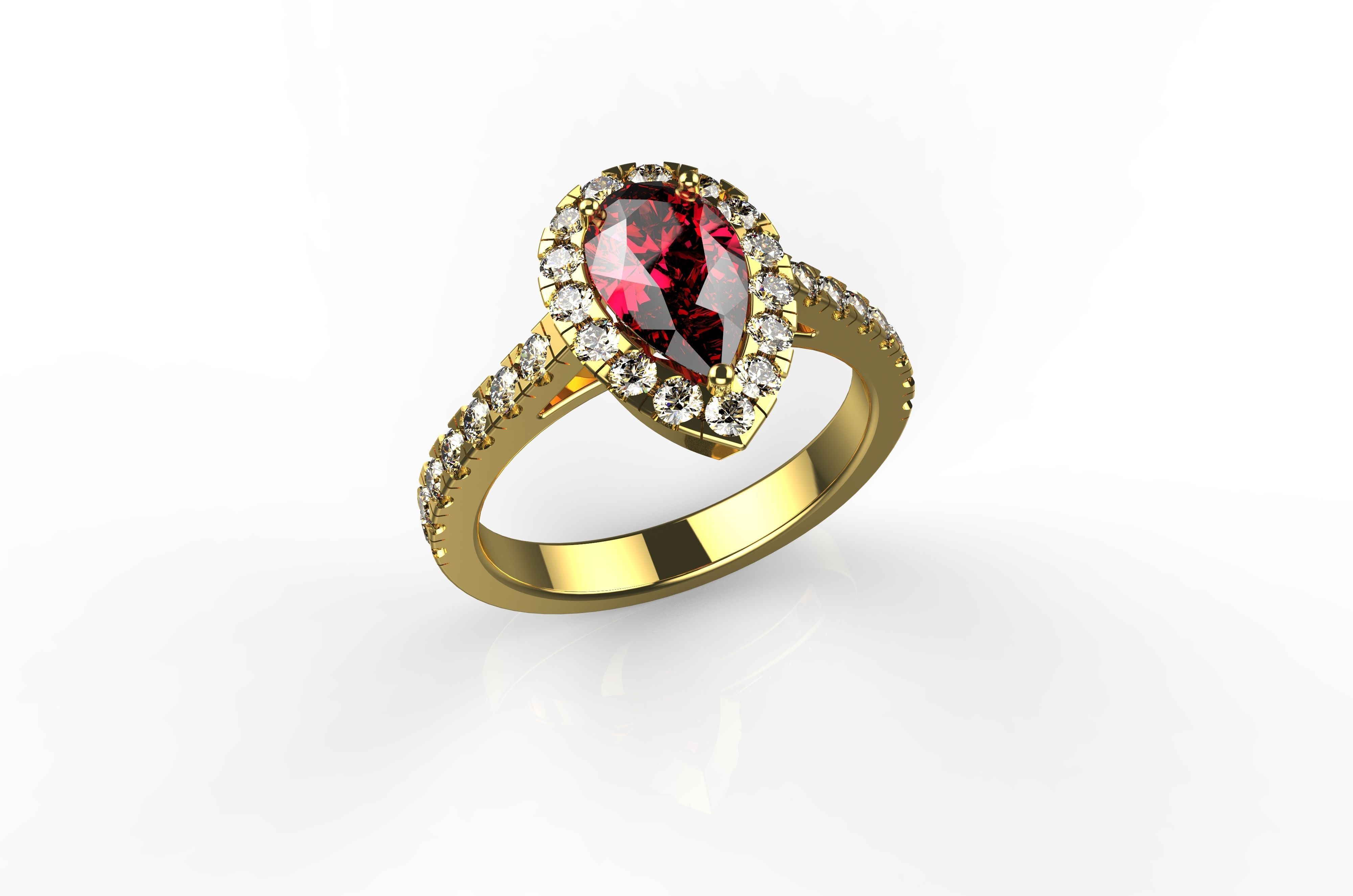 ouro n531 jóias anel de prata diamante jóia gem da forma sterling casamento o engajamento brilhantes moda beleza safira ruby branco pedra noivado anéis 3D print model - Mito3D