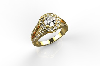 ouro n537 jóias diamante de prata o engajamento anel da forma casamento brilhantes safira ruby moda beleza vintag esmeralda cad noivado solitair anéis 3d print model - Mito3D