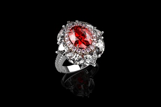 or n562 bijoux de l'anneau d'argent le diamant gem bague en anneau mode blanc l'engagement brillant joyau beauté saphir ruby mariage vintag les anneaux 3d print model - Mito3D