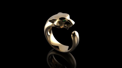ouro n596 jóias panther de prata diamante puma casamento gem jóia brilhantes anel o engajamento brilhante anéis 3d print model - Mito3D