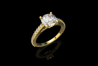 gold n611 jewelry ring silver engagement jewellery diamond white brilliant fashion wedding gem sapphire vintag diamant ruby emerald cad rings 3d print model - Mito3D