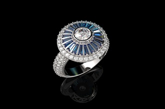 or n613 bijoux le diamant d'argent cad gem blanc anneau de mode bague en joyau l'anneau engagem brillant imprimable collier mariage l'engagement ruby saphir les anneaux 3d print model - Mito3D