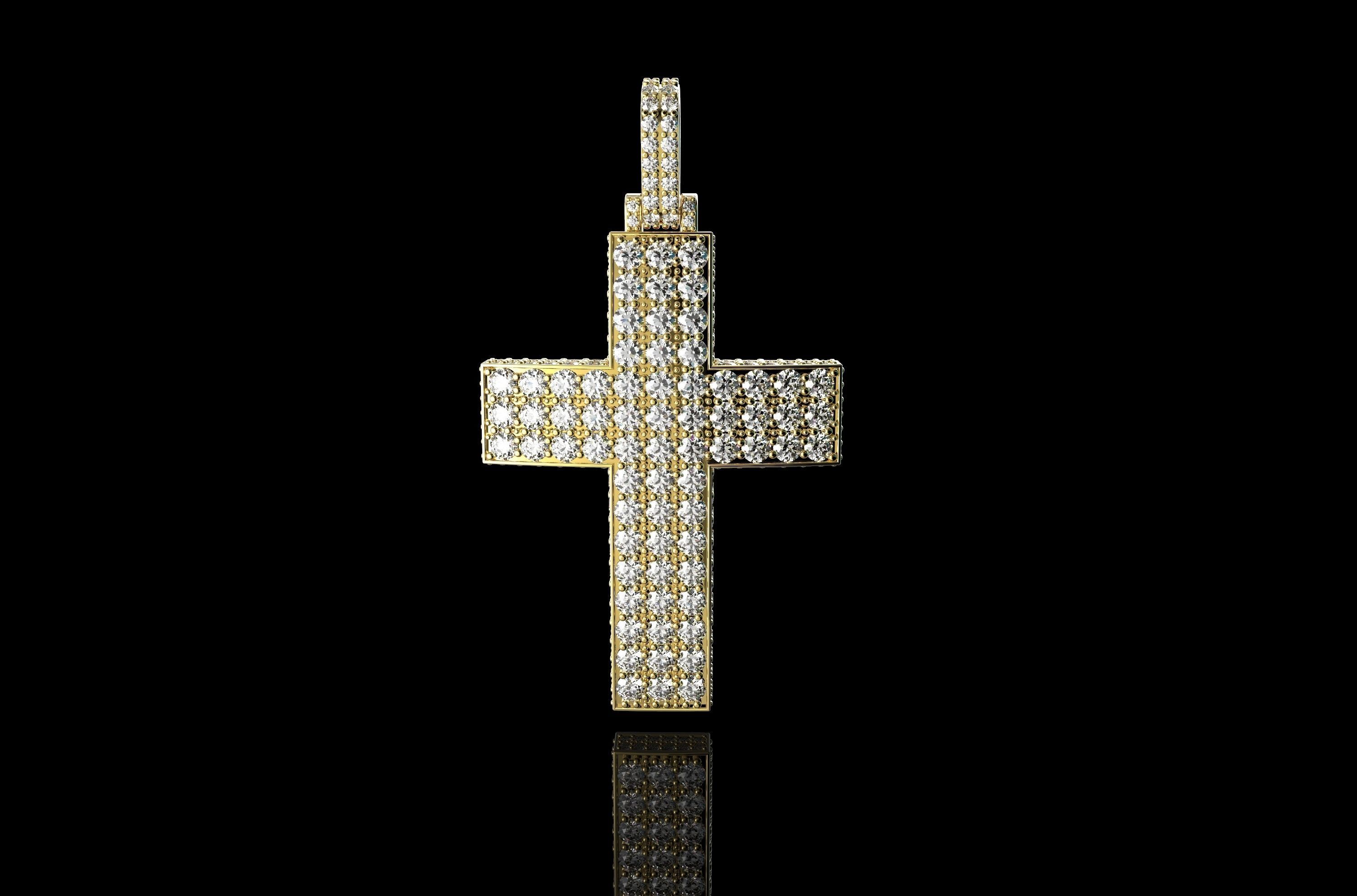 ouro n636 jóias a cruz diamante o engajamento anel de jesu prata moda beleza sterling cristão bíblia religiou objeto judeu colar platina gem casamento judaísmo pingentes 3D print model - Mito3D