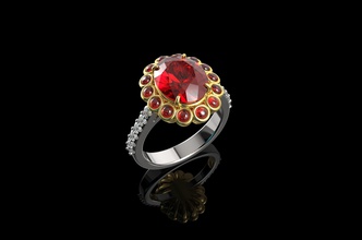 oro n650 la joyería gem de lujo plata brillante sterling anillo diamante moda y belleza compromiso zafiro solitaire ruby diamant vintag el joya los anillos 3d print model - Mito3D