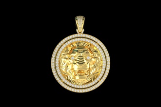 or n659 bijoux argent diamant bijou mariage brillant bague mode sterling lion saphir pendentif beauté gemme rubis collier pendentifs 3d print model - Mito3D