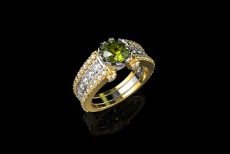 oro n663 la joyería de plata el diamante anillo boda gem compromiso joya los hombres brillante blanco zafiro moda y belleza negro ruby diamant brazalete anillos 3d print model - Mito3D