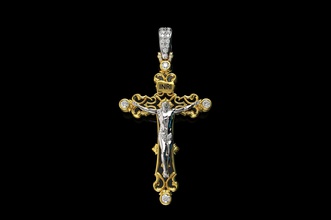 n665 altın takı din Gümüş croos İsa gem parlak kolye elmas sterling yüzük Safir antika ruby sanat Sole 3d print model - Mito3D
