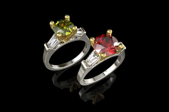 oro n673 la joyería de plata anillo el diamante imprimible compromiso sterling boda gem brillante zafiro ruby solitaire vintag diamant esmeralda los anillos 3d print model - Mito3D