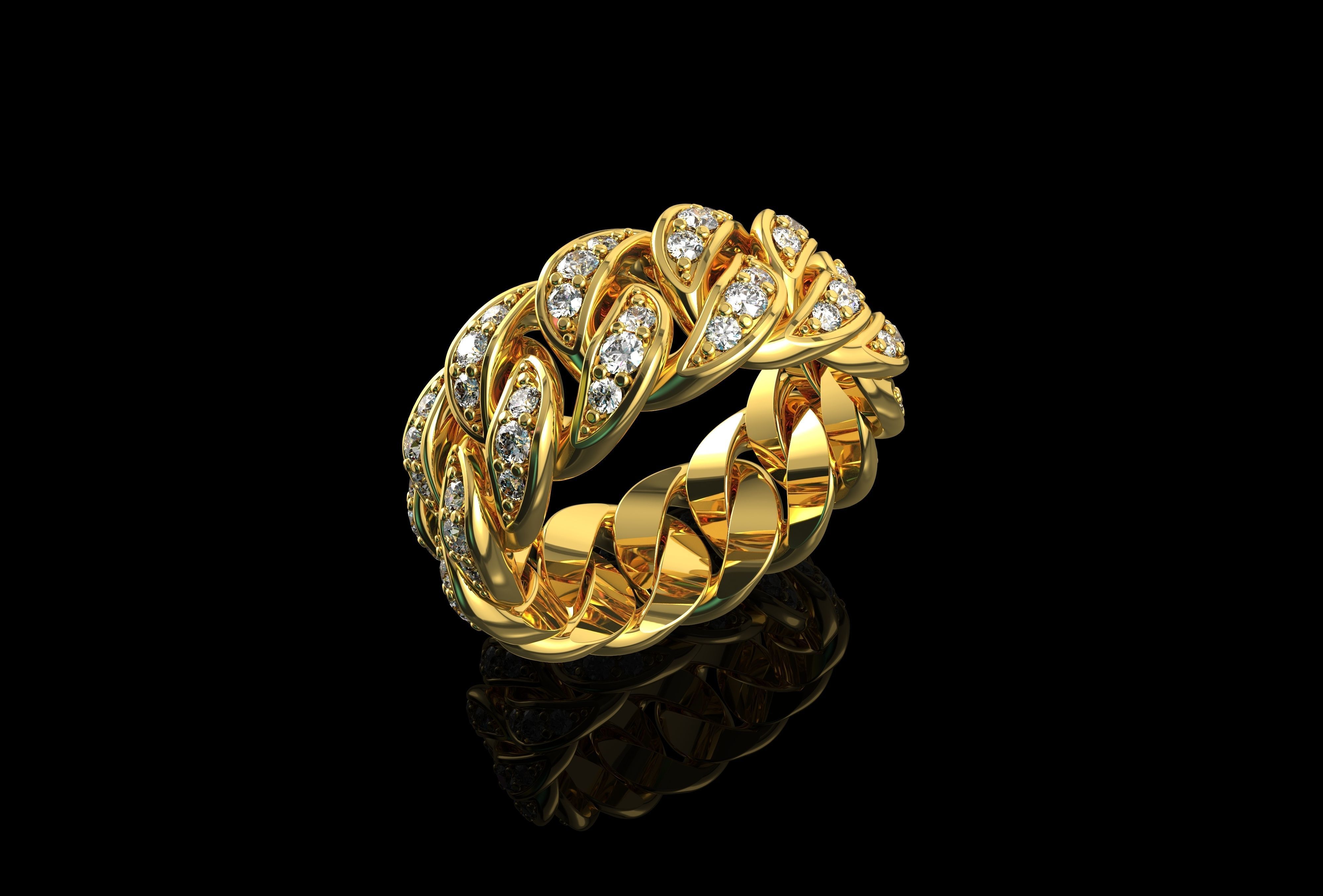 n675 altın takı Gümüş yüzük elmas mücevher moda düğün gem nişan parlak beyaz Küba ruby Safir yüzüğü 3D print model - Mito3D