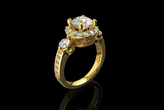 gold n678 jewelry silver ring diamond printable jewellery jewel engagement gem wedding fashion platinum engagem brilliant white ruby sapphire rings 3d print model - Mito3D