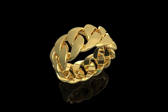 or n690 bijoux de l'anneau d'argent cubaine bague en diamant anneau mode la livre sterling mariage gem l'engagement joyau le bracelate vintag beauté solitair bracelet saphir les anneaux 3d print model - Mito3D