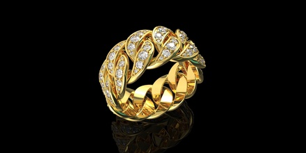 gold n694 jewelry ring diamond jewellery fashion engagement jewel silver white brilliant wedding cuban brillant diamant gem beauty sapphire rings 3d print model - Mito3D