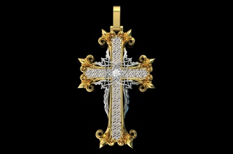 ouro n701 jóias a cruz arménia jóia diamante de prata jesu sterling colar moda beleza cristão catedral casamento gem o engajamento bíblia religiou anel pingentes 3d print model - Mito3D